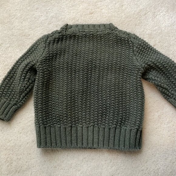 Janie and Jack olive green cable knit sweater pullover Size 3 to 6 months - Picture 4 of 4